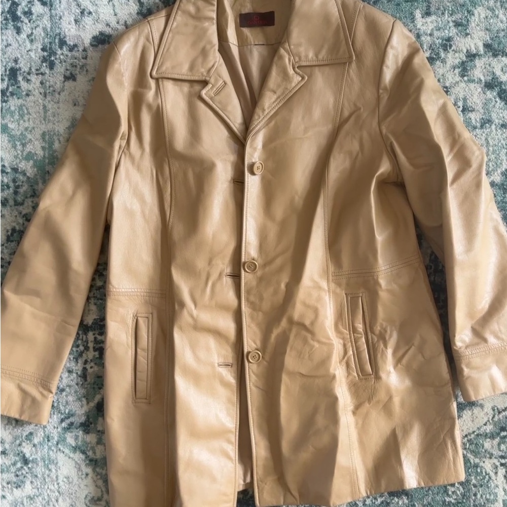 Danier Mid-length Camel Leather Jacket